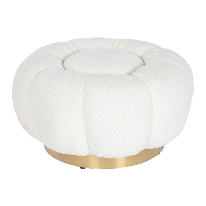 DKD Home Decor Reposapies Moderno Blanco Dorado 65x65x35 cm Poliéster y Metal 0 DKD Home Decor Reposapies Moderno Blanco Dorado 65x65x35 cm Poliéster y Metal 0