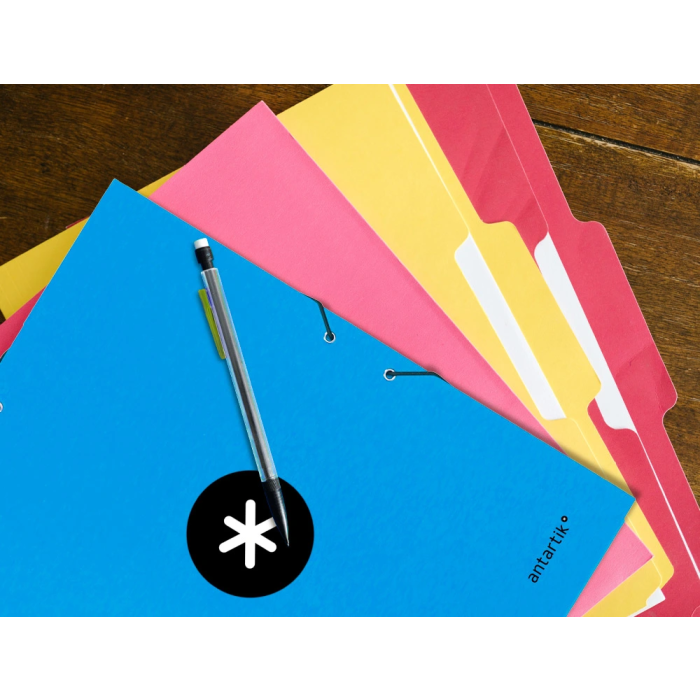 Antartik Carpeta Tres Solapas Cierre Gomas Cartón Forrado A4 Azul 11