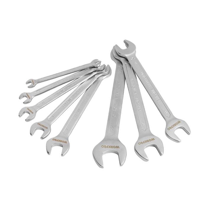 Llaves fijas cr-v de doble boca, juego 8 piezas 0 Llaves fijas cr-v de doble boca, juego 8 piezas 0