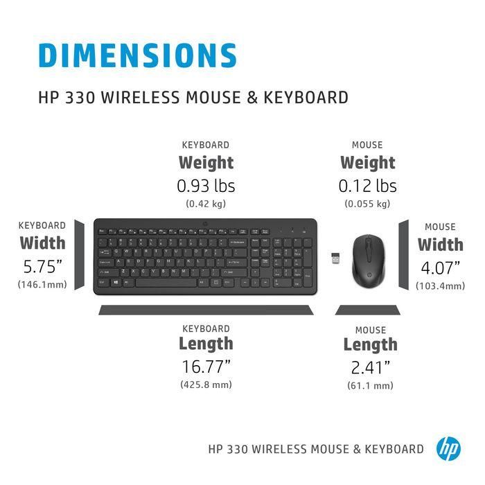 HP Teclado y Ratón Inalámbricos Ergonómicos HP 330 con Teclado Numérico - Diseño Preciso y Cómodo 3 HP Teclado y Ratón Inalámbricos Ergonómicos HP 330 con Teclado Numérico - Diseño Preciso y Cómodo 3