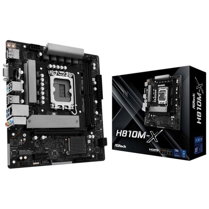 Asrock H810M-X Placa Base Micro ATX DDR5 para Intel Core Ultra 2ª Gen Procesadores LGA1851 2.5G LAN