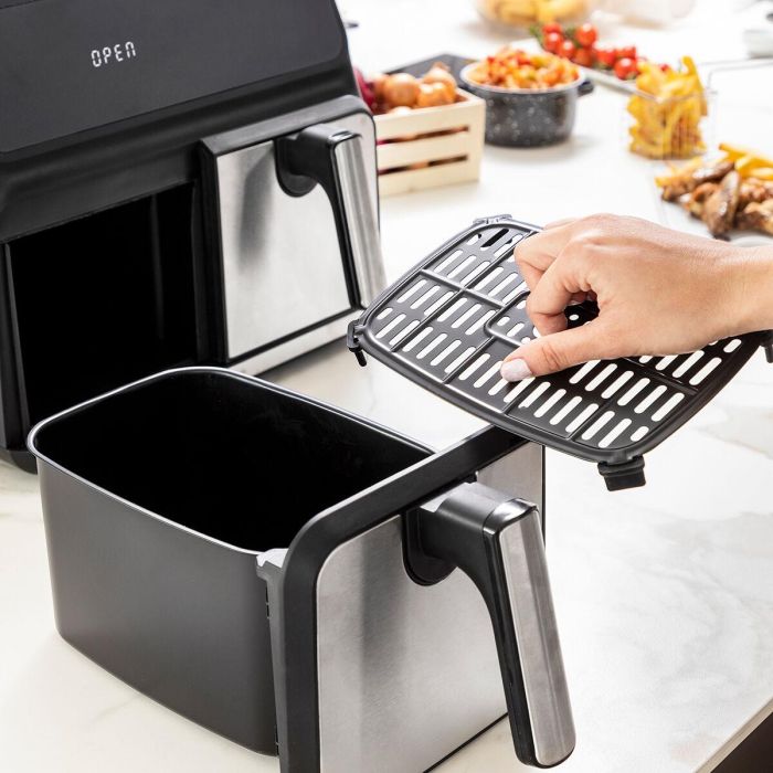 Freidora de Aire InnovaGoods Fryinn Double 8000 Negro 3400 W 8 L Acero Inoxidable 8 Freidora de Aire InnovaGoods Fryinn Double 8000 Negro 3400 W 8 L Acero Inoxidable 8
