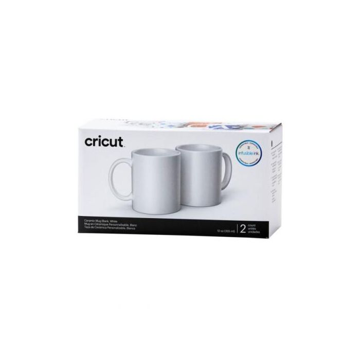 Cricut 2007821 Tazón Cerámico Blanco Universal, 2 Piezas, 0,34 L