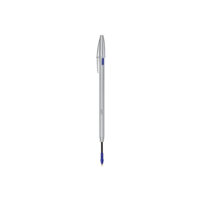 Boligrafo Bic Cristal Renew Cuerpo En Aluminio Mate Tinta Azul + 2 Recambios En Caja De Carton 3