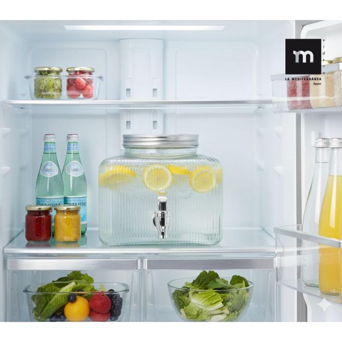 Inde Tarro Dispensador Frigo de Vidrio 3.5 Litros La Mediterran, 19 x 19 x 16.5 cm (6 Unidades)