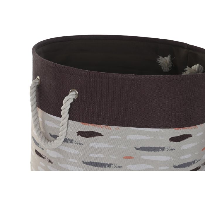 DKD Home Decor Cesta Ropa Basicos Gris Burdeos 45 x 45 x 45 cm (3 Unidades) 1