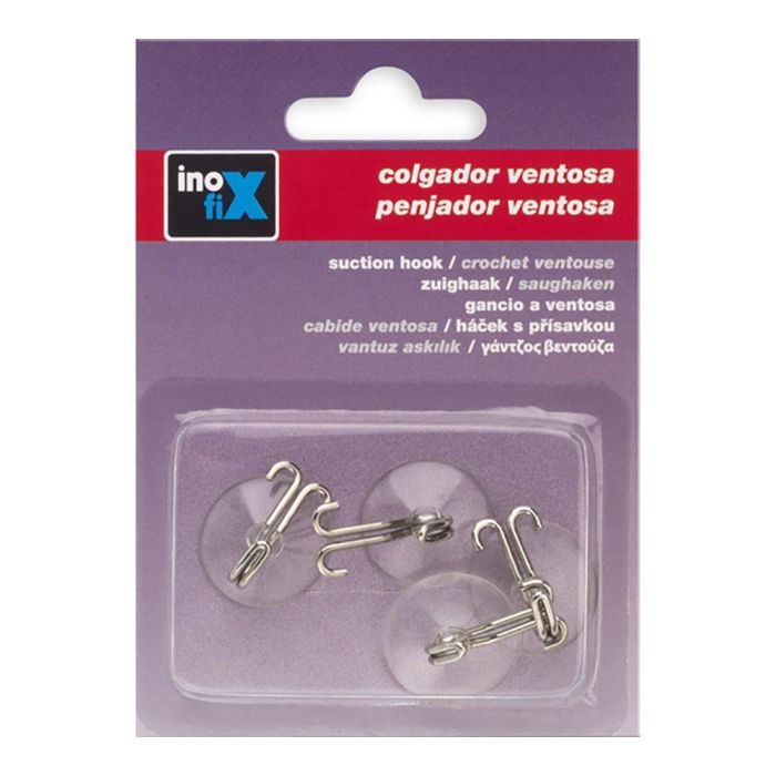 Inofix Colgador Ventosa Cromado 216-1-000 Blister 4 Unidades 1