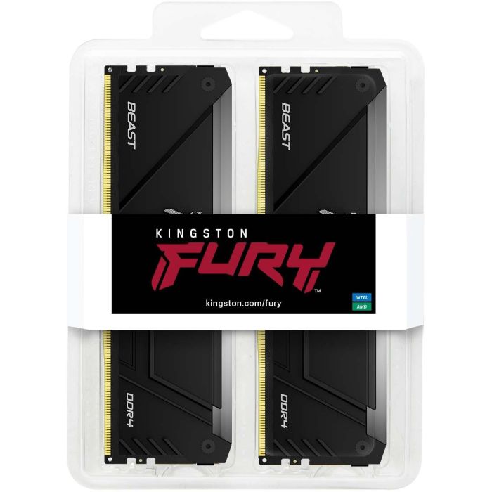 Kingston FURY Beast RGB 64GB (2x32GB) DDR4 3200MT/s CL16 DIMM, Kit de memoria para PC con disipador 2 Kingston FURY Beast RGB 64GB (2x32GB) DDR4 3200MT/s CL16 DIMM, Kit de memoria para PC con disipador 2