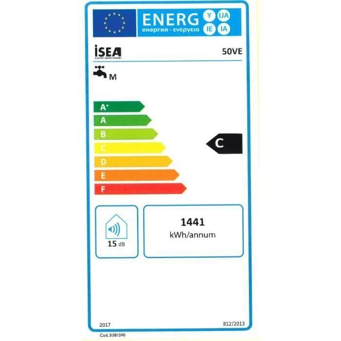 ISEA Swing Calentador de agua eléctrico 100 litros - Resistencia de cobre por inmersión en caliente - Ánodo de magnesio - Vertical 2 ISEA Swing Calentador de agua eléctrico 100 litros - Resistencia de cobre por inmersión en caliente - Ánodo de magnesio - Vertical 2