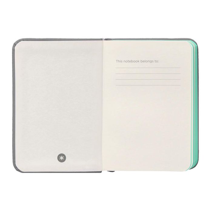 Cuaderno Con Gomilla Antartik Notes Tapa Dura A7 Hojas Lisas Gris Y Turquesa 80 Hojas 80 gr Fsc 6