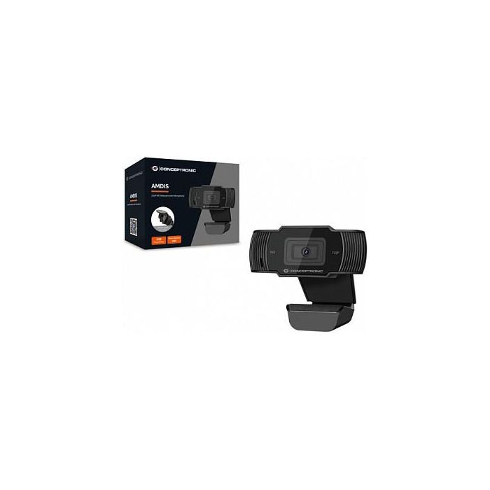 Conceptronic AMDIS03B Cámara Web Full HD 1080p y 720p a 30fps, Ángulo 68°, Micrófono, Plug and Play, USB 2.0, 1.5m, Negro 1 Conceptronic AMDIS03B Cámara Web Full HD 1080p y 720p a 30fps, Ángulo 68°, Micrófono, Plug and Play, USB 2.0, 1.5m, Negro 1