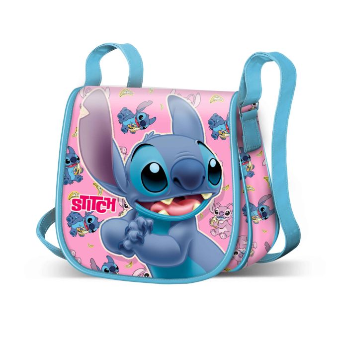 Disney Lilo y Stitch Bolso Bandolera Muffin Mini Surprise infantil, PVC azul, con solapa y cierre magnético, 17x16x6 cm