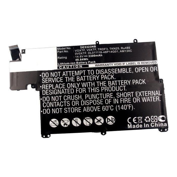 CoreParts Batería Portátil para Dell 49Wh Li-ion 14.8V 3300mAh Negra, compatible Inspiron 13z-5323 5323 Vostro V3360 1