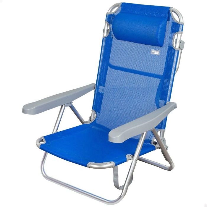Silla Plegable con Reposacabezas Aktive Gomera Azul 48 x 84 x 46 cm (2 Unidades) 4 Silla Plegable con Reposacabezas Aktive Gomera Azul 48 x 84 x 46 cm (2 Unidades) 4
