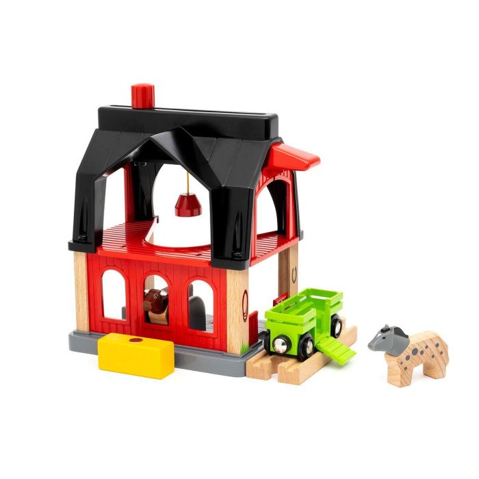 Brio World 7312350360127 Granero Animal Accesorio Circuito Tren Madera con Vaca, Caballo, Vagón y Vía - 6 Piezas para Niños +3 Años 6 Brio World 7312350360127 Granero Animal Accesorio Circuito Tren Madera con Vaca, Caballo, Vagón y Vía - 6 Piezas para Niños +3 Años 6