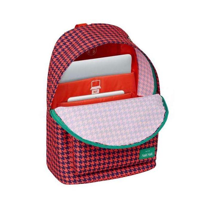 Mochila para Portátil Nait Nait Pata de gallo coral Coral 31 x 41 x 16 cm 3