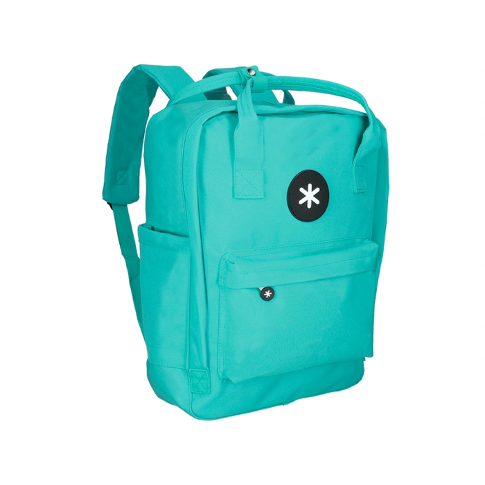 Antartik Mochila Cubo Menta 300x115x390 mm con Bolsillos Exteriores, Compartimento Portátil y Asas Metálicas, Adaptable a Carrito 5