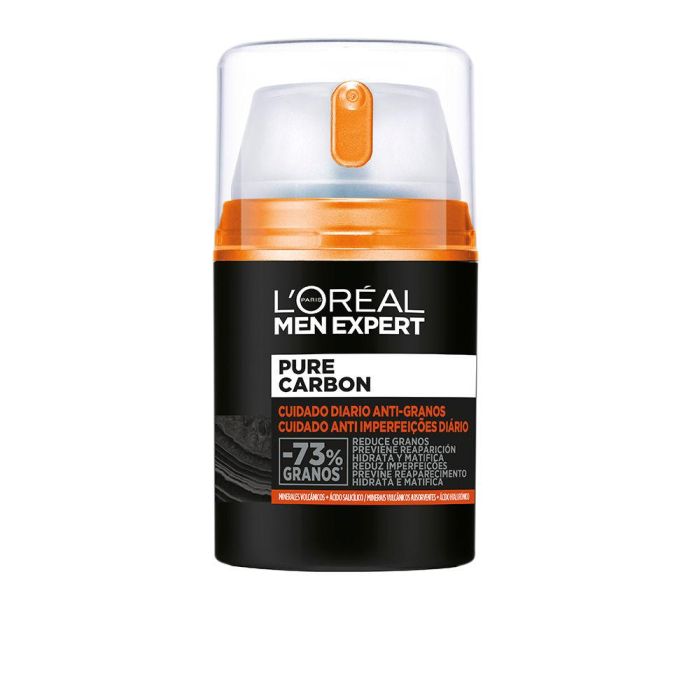 L'Oréal Paris Men Expert Pure Charcoal Cuidado Diario Antigranos Tratamiento Facial Hidratante para Hombre con Carbón Puro 50 ml 1