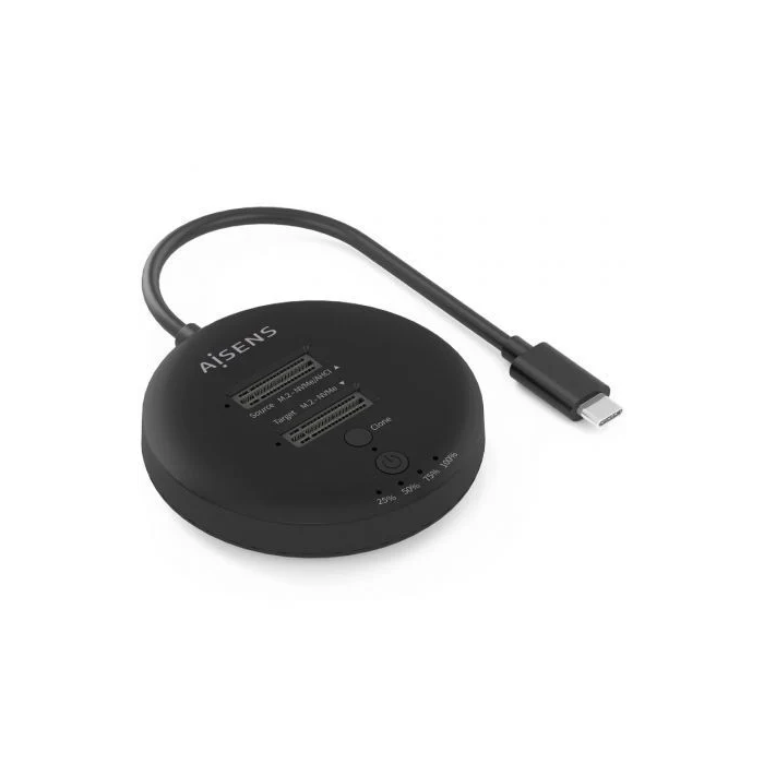 Aisens ASDS-2M2N05-BK Dock USB 3.2 Gen2x2 Doble Bahía para SSD M.2 NVMe con Clonación sin PC Gris 0 Aisens ASDS-2M2N05-BK Dock USB 3.2 Gen2x2 Doble Bahía para SSD M.2 NVMe con Clonación sin PC Gris 0