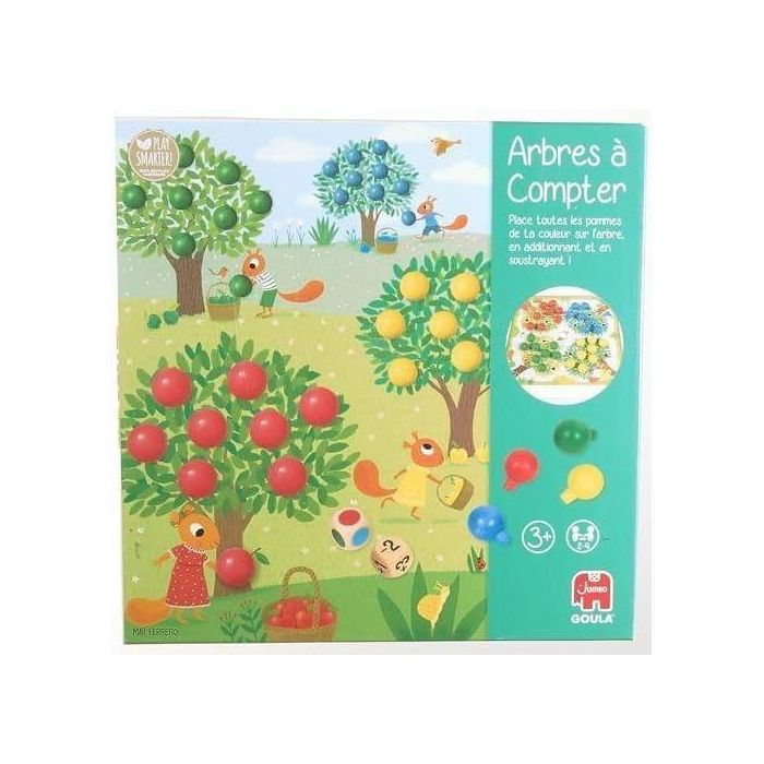 Juego educativo - GOULA - Árboles para contar - Completa los árboles con frutos según los dados 4