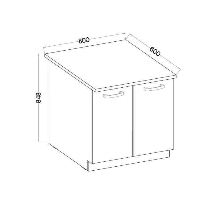 LASSEN Mueble bajo de cocina bajo fregadero L 80 cm - Decoración roble claro Sonoma 2 LASSEN Mueble bajo de cocina bajo fregadero L 80 cm - Decoración roble claro Sonoma 2