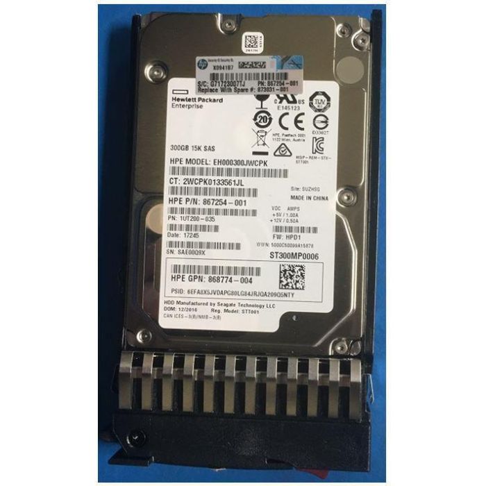 Hewlett Packard Enterprise HDD 300GB 12G SAS 15K SFF - Disco Duro de alto rendimiento compatible con sistemas HP