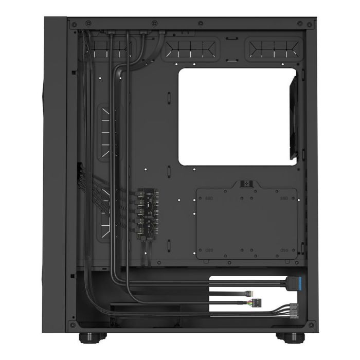 GENESIS 605F Midi Tower Negro PC Juego ATX Micro-ATX Mini-ITX con Ventana de Vidrio Templado y Filtro Anti-polvo 4