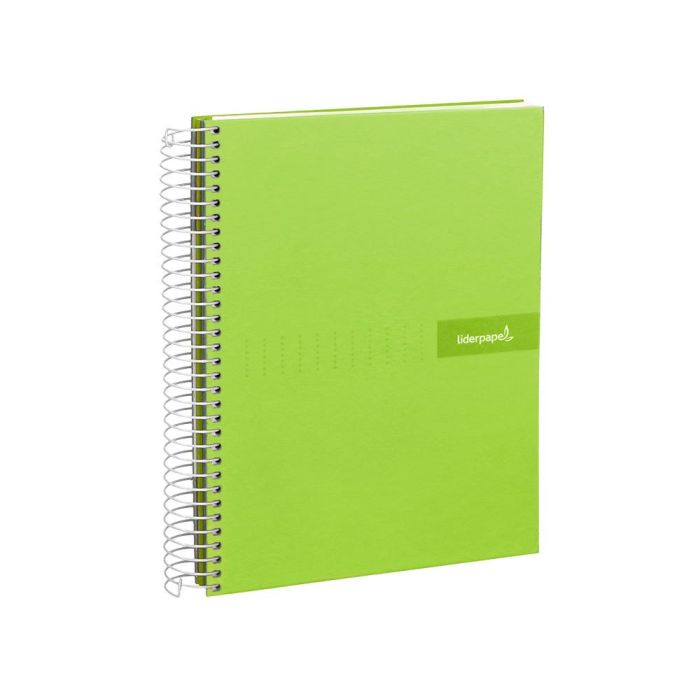 Cuaderno Espiral Liderpapel A4 Crafty Tapa Forrada 80H 90 gr Cuadro 4 mm Con Margen Color Verde 5 unidades 5