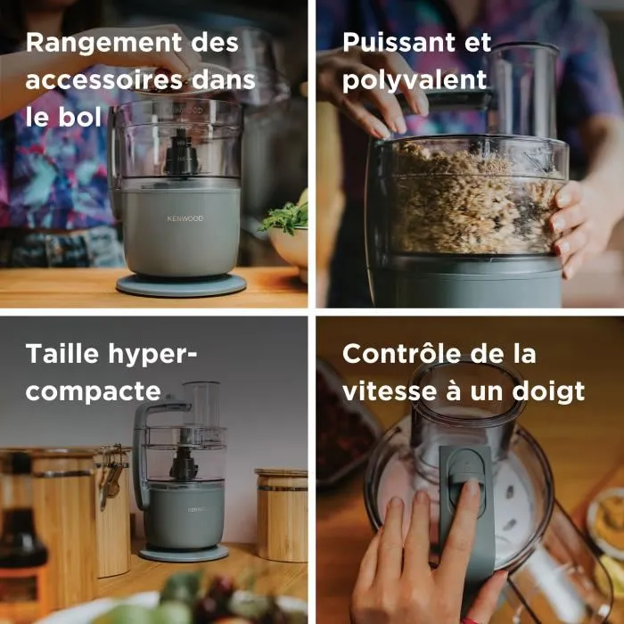 Kenwood FDP22.000GY Robot Multifunción - 650W, Bol 1,3L, 1 Velocidad + Pulso, Accesorios 5