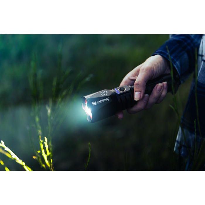 Sandberg Survivor Torch Powerbank 5000 mAh Linterna LED Robusta para Outdoor y Camping, con Martillo de Emergencia 7