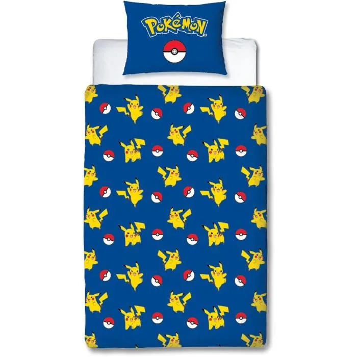 Pokemon Juego de Cama Pikachu y Poké-ball Microfibra 140 x 200 cm + Funda Almohada 63 x 63 cm AAART15014 1