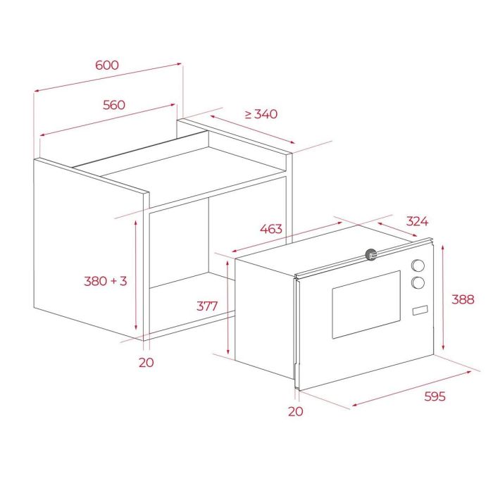 Microondas Integrable con Grill Teka MWE 225 FI 20 L 800W Acero 800 W 20 L 3