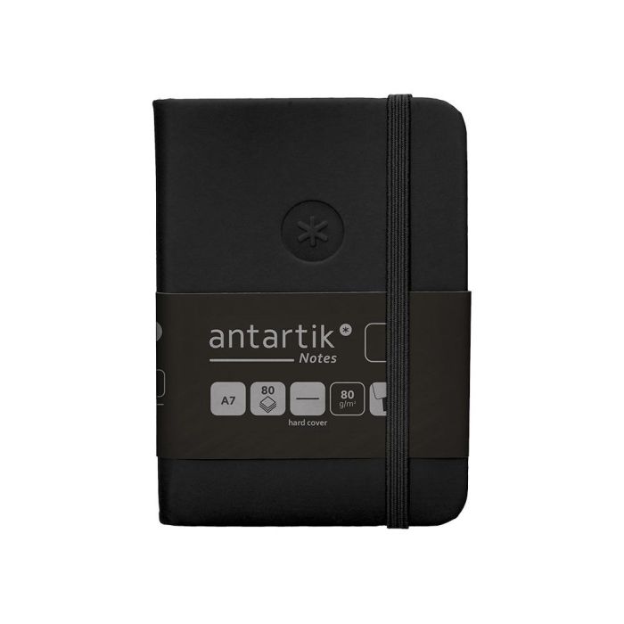 Cuaderno Con Gomilla Antartik Notes Tapa Dura A7 Hojas Lisas Negro 80 Hojas 80 gr Fsc 1