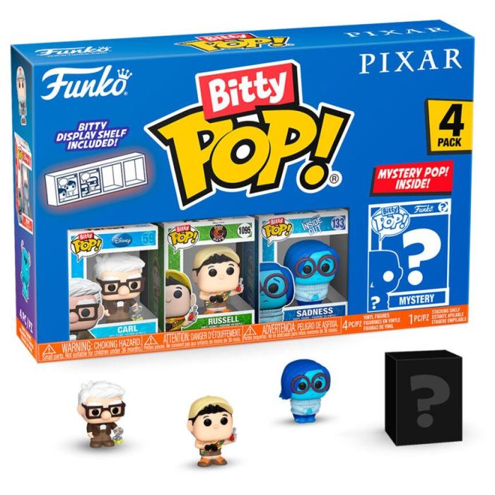 Funko 75468 Bitty Pop! Disney Pixar Up - Pack 4 Figuras Coleccionables de Carl, Russell y Dug
