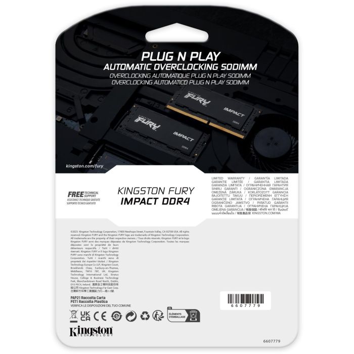 Kingston FURY Impact módulo de memoria 32GB DDR4 3200MHz KF432S20IB/32 para portátil 7