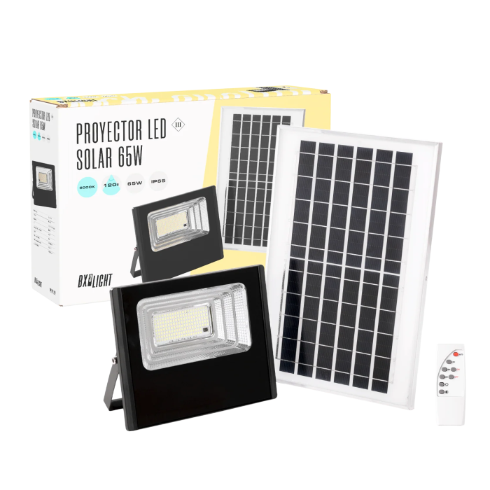 BX3 LIGHT Proyector LED Solar Exterior 65W, 6500K, Control Remoto, IP65, Panel Integrado, Batería 3.2V/5000mAh, Modelo BX3-SOLARFL-65W-01 BX3 LIGHT Proyector LED Solar Exterior 65W, 6500K, Control Remoto, IP65, Panel Integrado, Batería 3.2V/5000mAh, Modelo BX3-SOLARFL-65W-01