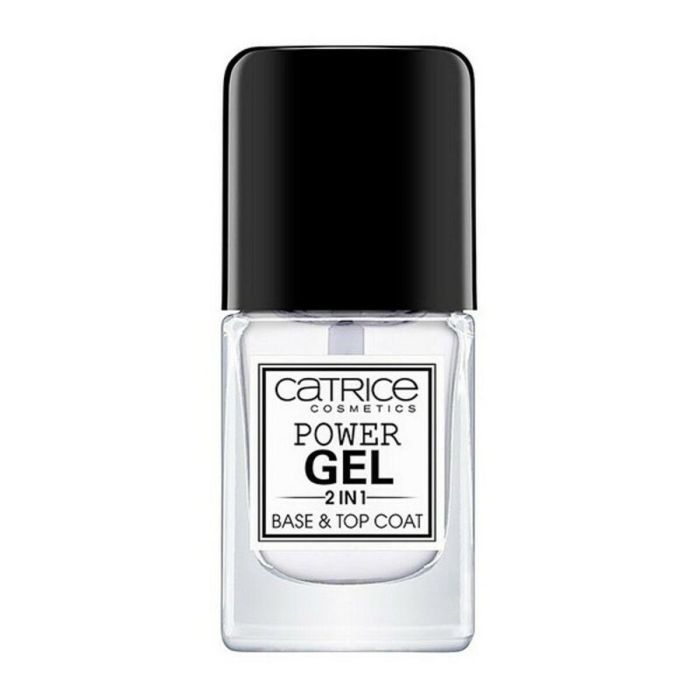 Catrice Power Gel 2 en 1 Base & Top Coat - Esmalte de Uñas Vegano, Alisa Imperfecciones, Sella y Aporta Brillo Duradero 10,5 ml