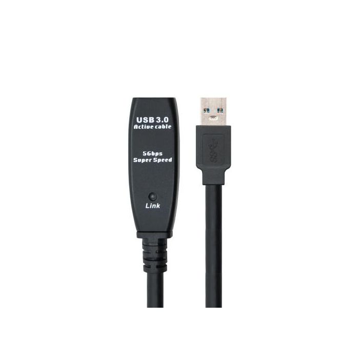 Nano Cable 10.01.0312 Cable Alargador Amplificador USB 3.0 Macho-Hembra 10m Negro 1