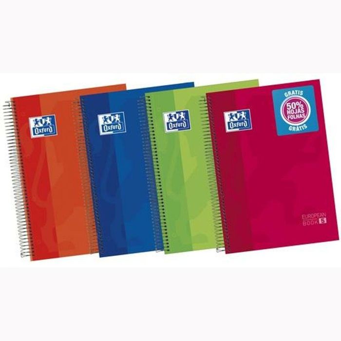 Cuaderno Oxford Multicolor A4 120 Hojas (5 Unidades) 2