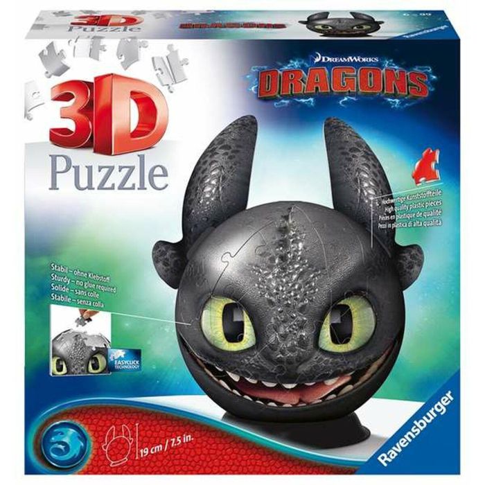Ravensburger Puzzle 3D 72 Piezas Dragon Trainer con Orejas - Figura de 19 cm. Juguete Educativo para Niños +6 Años 0 Ravensburger Puzzle 3D 72 Piezas Dragon Trainer con Orejas - Figura de 19 cm. Juguete Educativo para Niños +6 Años 0
