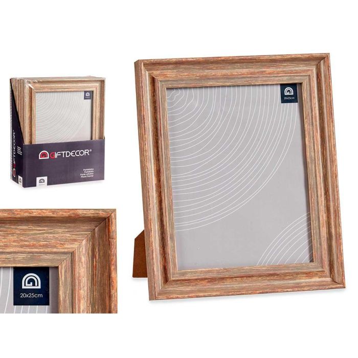 Giftdecor Portafotos Efecto Madera Cobre 20x25 cm (24 Unidades)