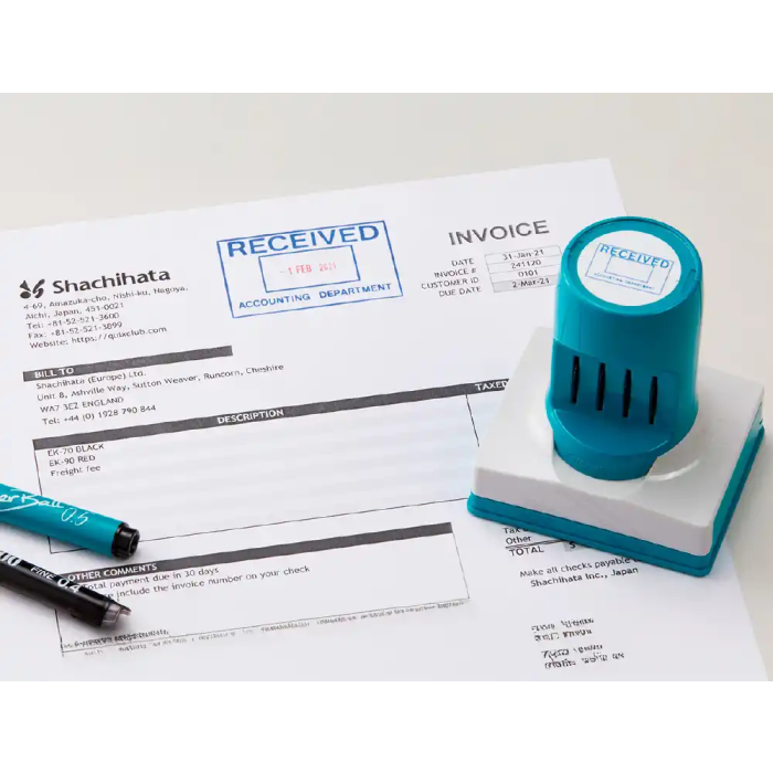 X'stamper Sello Personalizable con Fechador Color Negro 34x54 mm Q82 1