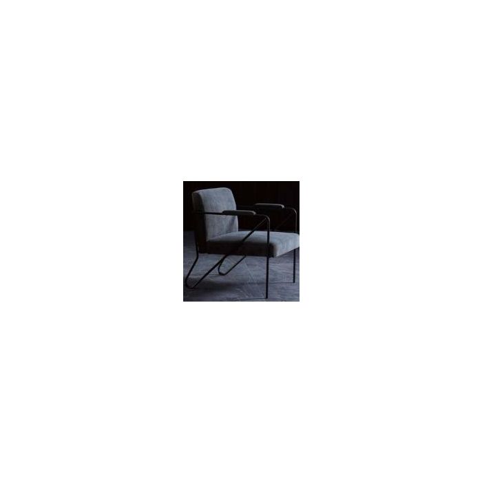 DKD Home Decor Butaca Moderna Desmontable Gris de Poliéster y Metal, Altura Asiento 42 cm, Medidas: 69.5cm Largo x 76cm Alto x 64cm Ancho