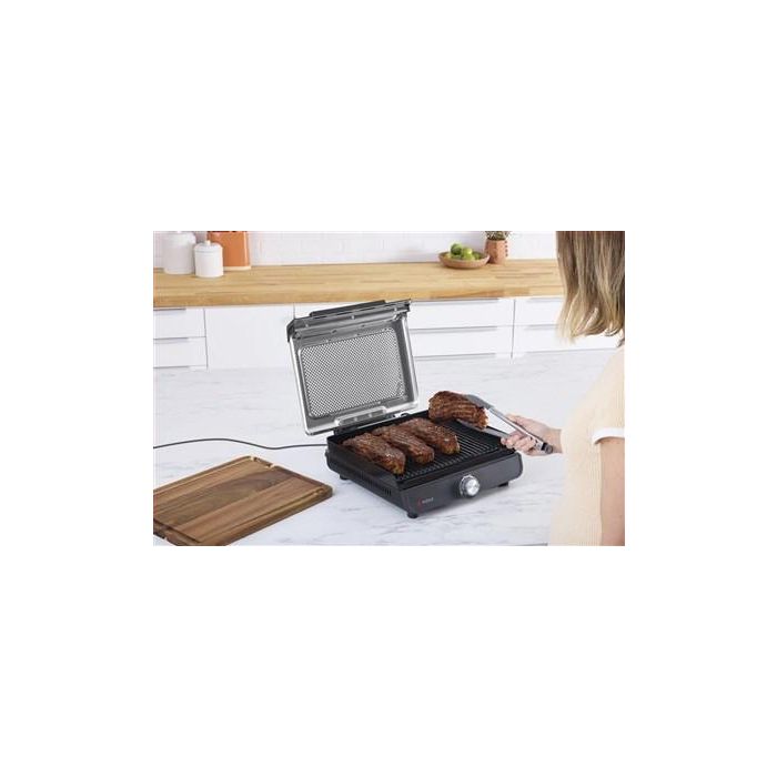 Ninja GR101EU Parrilla y Plancha de Interior Versátil para 4-5 personas con Temperatura Controlada hasta 260°C y Superficie Antiadherente 11