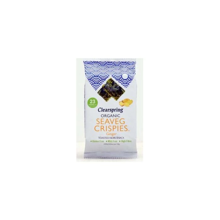 CLEARSPRING Snack de Alga Nori con Jengibre Tostada Vegana Sin Gluten Bio 4g