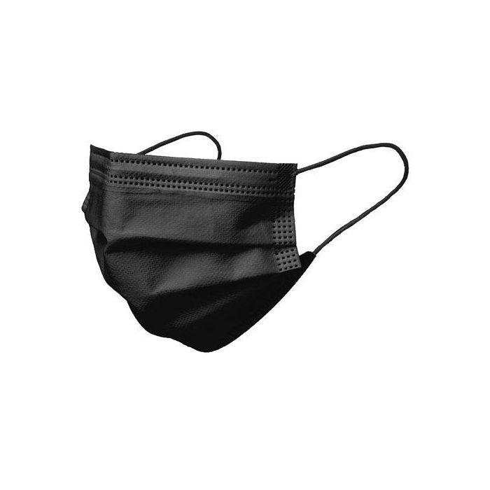 Mascarilla Quirurgica Iir 3 Capas Desechable First Protec Infantil Negra Paquete De 10