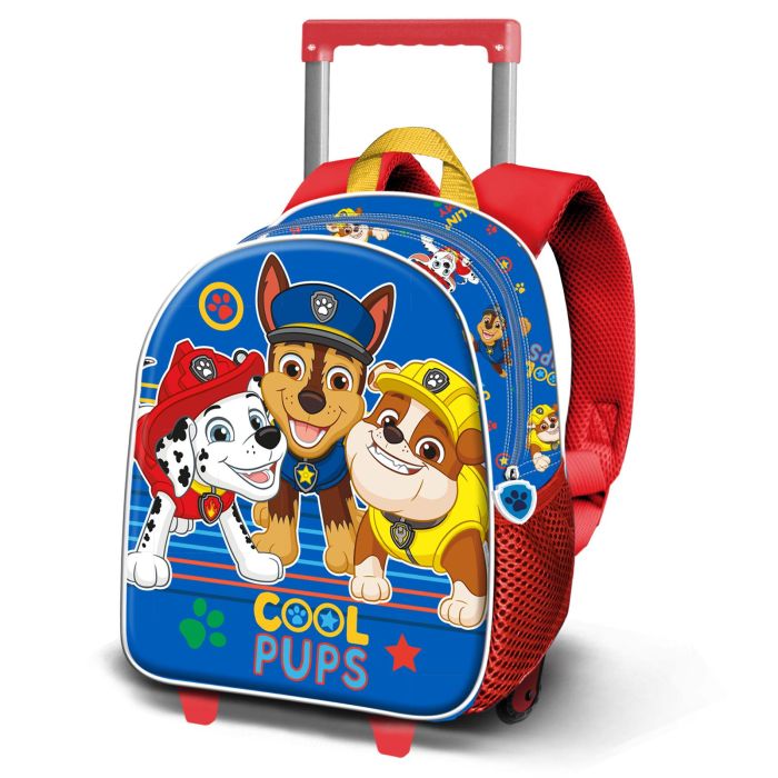 Mochila 3D con Ruedas Pequeña Cool Paw Patrol La Patrulla Canina Azul