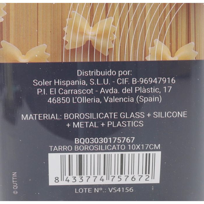 Tarro de Borosilicato Quttin 10x17 cm (12 Unidades) 10 Tarro de Borosilicato Quttin 10x17 cm (12 Unidades) 10