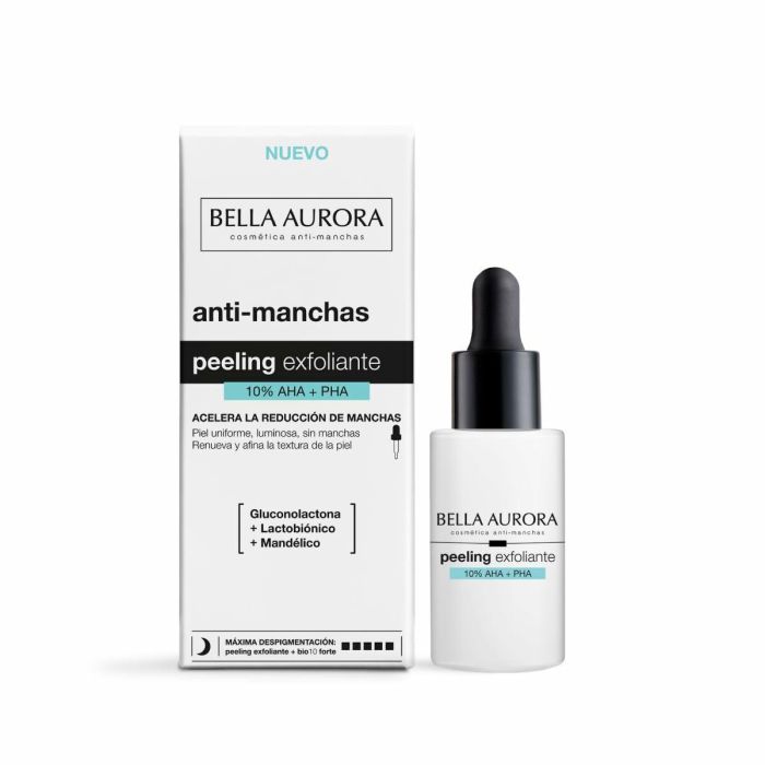 Bella Aurora Peeling Exfoliante 10% AHA + PHA Sérum Facial Antimanchas 30 ml – Ácido Mandélico, Gluconolactona, Lactobiónico 3