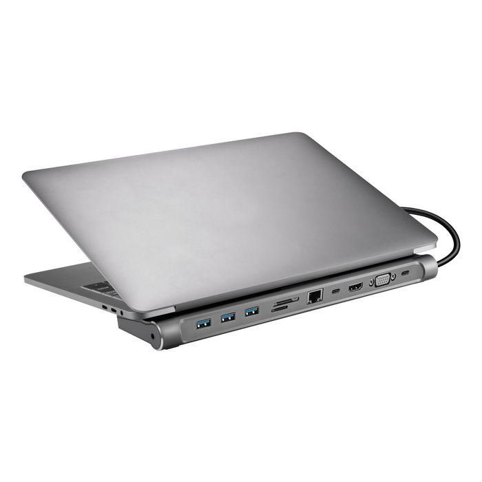 Sandberg USB-C 10-en-1 Estación de Conexión con HDMI, VGA, Ethernet, Lector Tarjetas y USB-C PD 100W 1